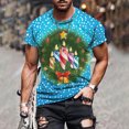 thumbnail image 2 of Hombres Casual Navidad Bow-knot Impresión digital 3D Jersey Cuello redondo Blusa de manga corta Camiseta Pompotops oipoqjl2493, 2 of 3