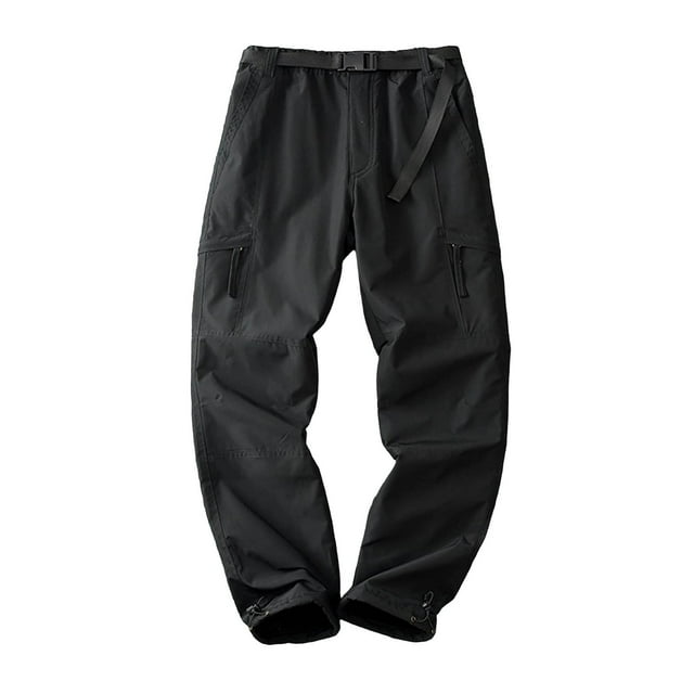 Pants for Men, Workwear Solid Color Multi-Pocket Warm Long Work Pants, Men's Pants