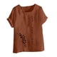 thumbnail image 4 of Camisetas de Manga Corta para las Mujeres Impreso Botón de Manga Corta Camiseta Blusa Poliéster, Ropa Casual Mirar Superior para las Mujeres, 4 of 8
