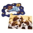 thumbnail image 1 of veasfak 2 Sets Puppy Bear Pattern Latch Hook Rug Kits Carpet Cushion Mat Handmade Craft, 1 of 9