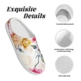 thumbnail image 5 of Lsque Colorful Flowers Pattern Womens Comfort Cotton on Scuff With Memory Foam and Anti-skid Sole Slipper-44/45, 5 of 7