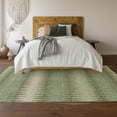 thumbnail image 6 of HomeRoots 668944 8 x 10 ft. Artichoke Green & Beige Striped Transitional Washable Machine Made Rectangle Area Rug with UV Protection, 6 of 9