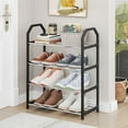 thumbnail image 5 of Basiess 4-Tier Stackable Shoe Rack Non-Rust Steel Organizer for Entryway Closet, Space Saving Shoe Shelf for All Footwear Types Black, 5 of 8