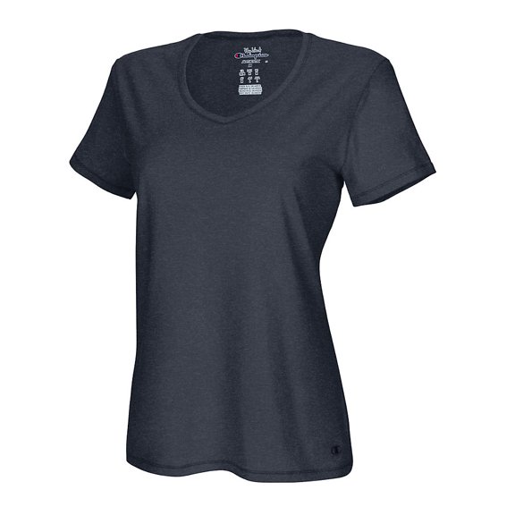 Authentic Women's Jersey V-Neck Tee, Granite Heather - L