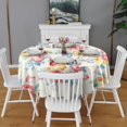 thumbnail image 2 of Pioneer Flower Floral Print Pattern Round Tablecloth 60"x60",Wrinkle Wipeable Table Cloth for Kitchen Dining Room Picnic Patio Party, 2 of 6