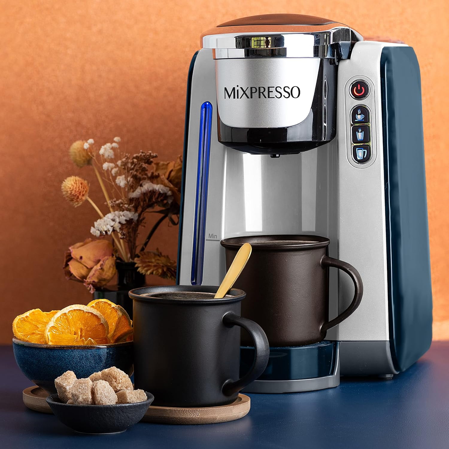 Mixpresso Dual Coffee Maker Single Serve Coffee Brewer, Ground and K Cup