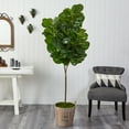 thumbnail image 4 of Nearly Natural 74" Fiddle Leaf Fig Artificial Tree in Farmhouse Planter, 4 of 5
