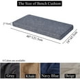 thumbnail image 3 of 48 x 18 Inch Piano Bench Cushions for Indoor Furniture with Ties Non Slip Kitchen Dining Room Bench seat Cushion for Shoe Storage Ottoman Window Settee Pad，Khaki, 3 of 11