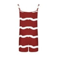 thumbnail image 4 of QATAINLAV Summer Savings! Summer Outfits for Women Vacation Beach Sleeveless Rompers Fashion Stripe Print Onesie Shorts Spaghetti Straps Casual Short Jumpsuits with Pockets Red M, 4 of 6