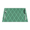 thumbnail image 1 of ZNDUO Placemats, 1 PCS Heat Resistant Stain Resistant Woven PVC Insulation Placemats, Durable Washable Elegant Table Mats for Dining-Vintage Black Mint Stripes, 18"x12", 1 of 6