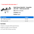 thumbnail image 2 of Right Exhaust Manifold - Compatible with 1987 - 1988 Chevy R20, 2 of 2