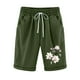 thumbnail image 1 of Pantalones Cortos de Verano para las Mujeres de Cintura Alta Estampado Elástico Cordón de Cintura, Casual Bolsillos Pantalones de Pijama, 1 of 2