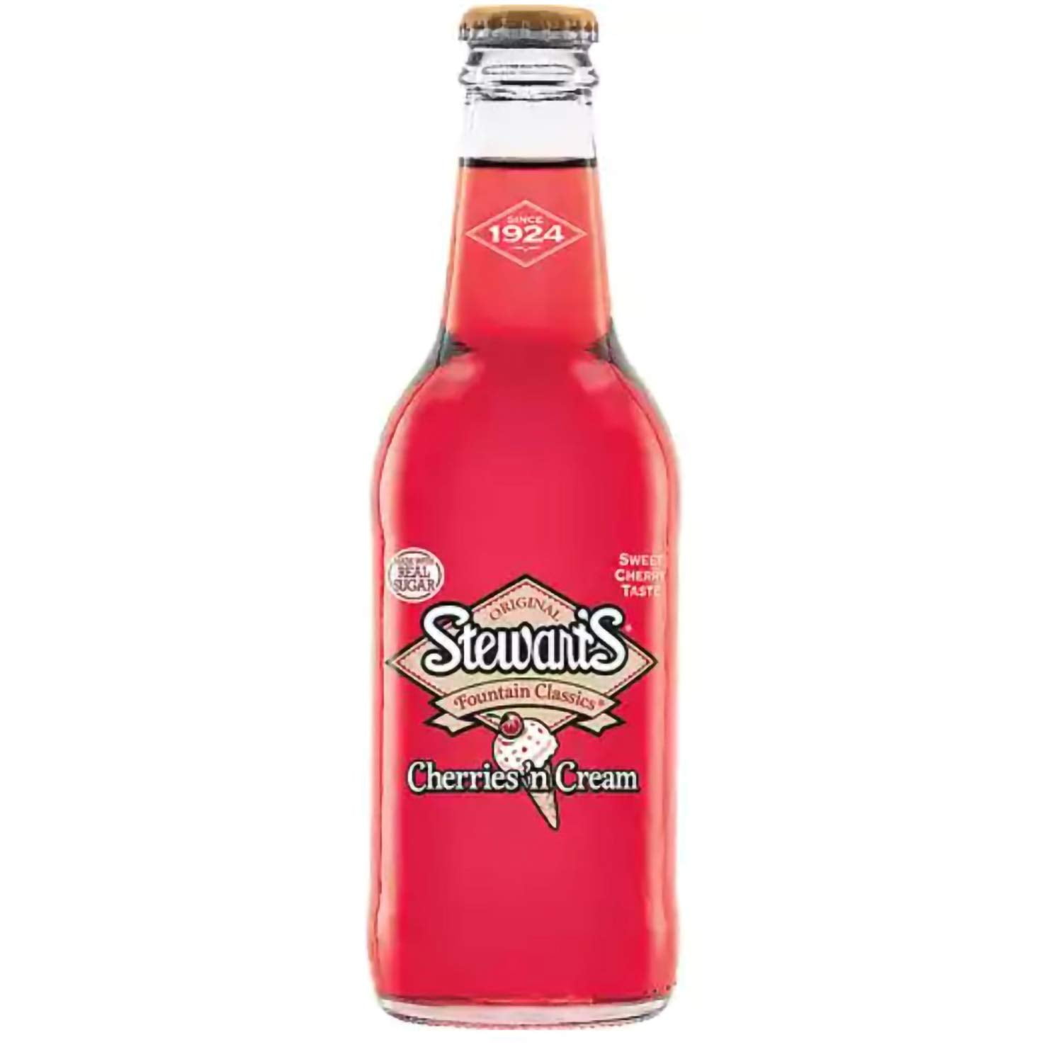 Stewarts Original Cherry N' Cream Soda 12 Oz Glass Bottle (Pack of 6, Total of 72 Oz)