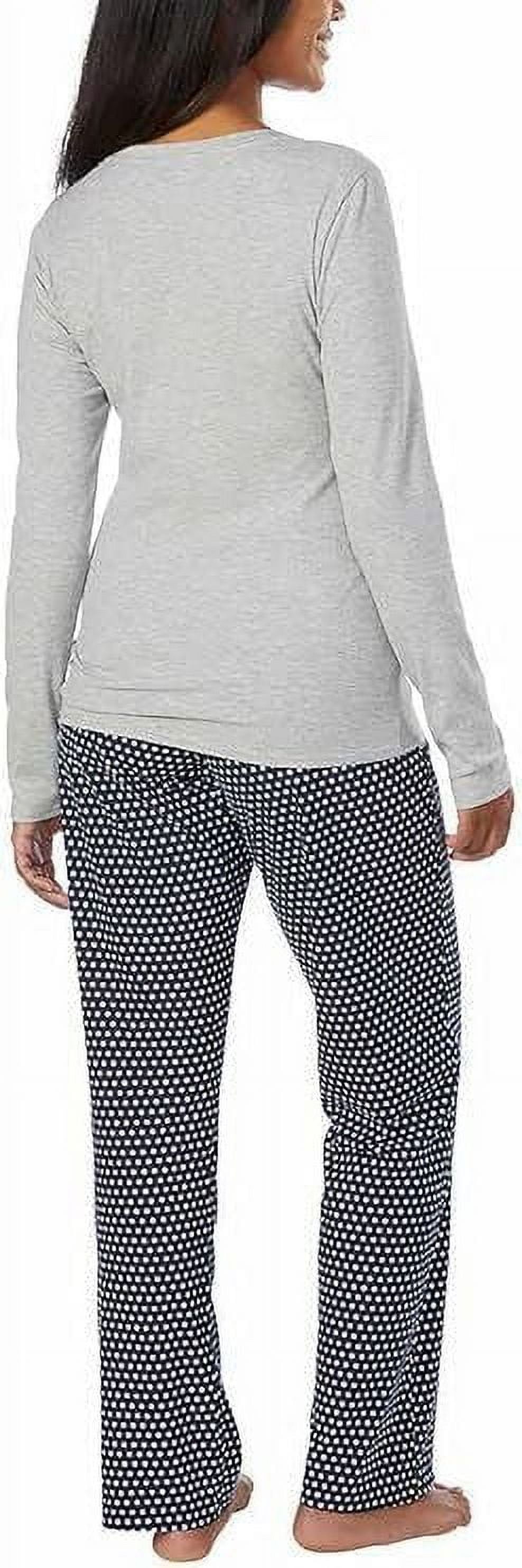 Calvin Klein Womens 2 Piece Fleece Pajama Set (Maroon/Logo Print