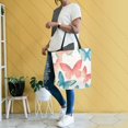 thumbnail image 4 of FORMRS Womens Canvas Tote Bag with Zipper Inner Pocket Shoulder Handbag, Watercolor Butterflies, 4 of 7