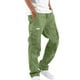 thumbnail image 1 of Ceisia Men's Solid Color Cotton-Polyester Cargo Pants, Multi-Pocket Drawstring Elastic Waist Trousers for Men Army Green XXL Gifts, 1 of 5