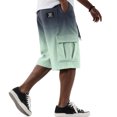 thumbnail image 2 of Men Ombre Gradient Solid Color Corduroy Cargo Shorts Drawstring Elastic Waist Multi Pockets Knee Length Five Inch Casual Shorts For Summer Beach Vacation Outdoor Travel, 2 of 6
