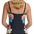 thumbnail image 2 of CALVIN KLEIN Women's Black Floral Stretch Scoop Neck Removable Cups Adjustable Tankini Swimsuit Top L, 2 of 3