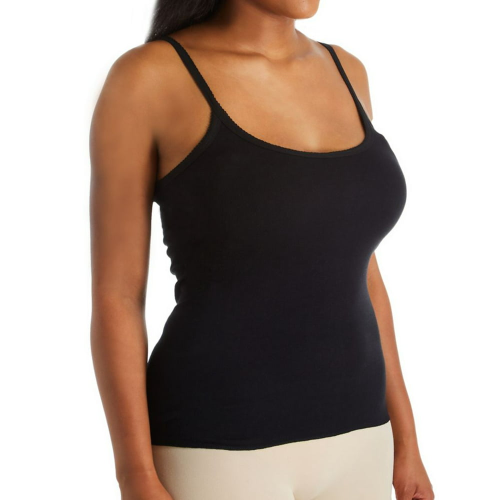 Teri - Women's Teri 1500 100% Cotton Cozy Camisole (Black S) - Walmart ...