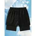 thumbnail image 2 of Men's Athletic Cross Shorts Mesh Workout Gym Activewear Basketball Shorts With Pockets 2-in-1 Shorts, 2 of 6