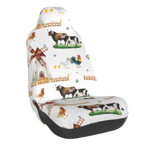 Naloa Cute Farm Car Seat Covers Universal Front Seat Coves for Car Accessories ,Padded Car Covers for Automotive, SUV, Truck, and Van