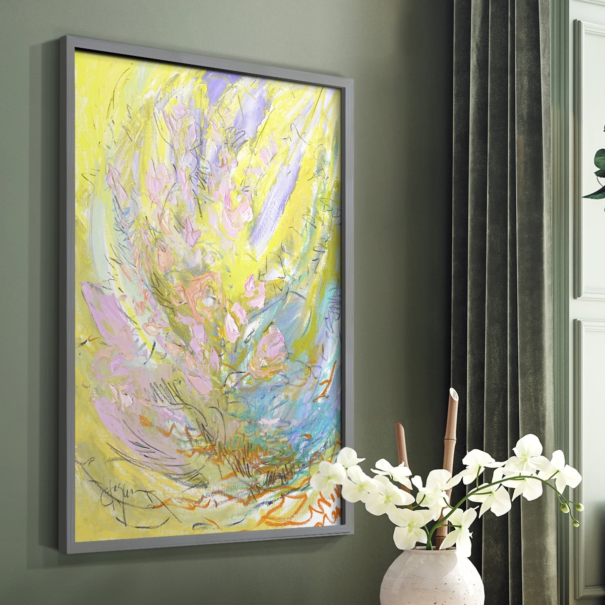 Approaching Equinox Framed Print in Gray Solid Wood Framed Print No Nail Hanging