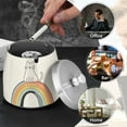 thumbnail image 4 of Yayeee Ashtray with Lid for Cigarette Smokeless Stainless Steel Home Ash Holder, White Cat Rainbow, 4 of 7