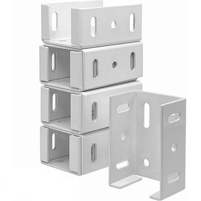 Heavy Duty 2-3/4 Inch Rails Brackets Kit, White Aluminum Fence Bracket for Vinyl Fencing Panel to.pa