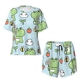 thumbnail image 4 of Lsque Cute Floral Frog Women's Short-Sleeved Pajama Set - 2 Piece Soft and Lightweight Sleepwear Set-4X-Large, 4 of 9
