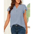thumbnail image 4 of Blusa de manga corta de jacquard,Blusa de manga corta de jacquard Blusa de jacquard Blusa de manga corta superior Diseño a prueba de futuro, 4 of 6
