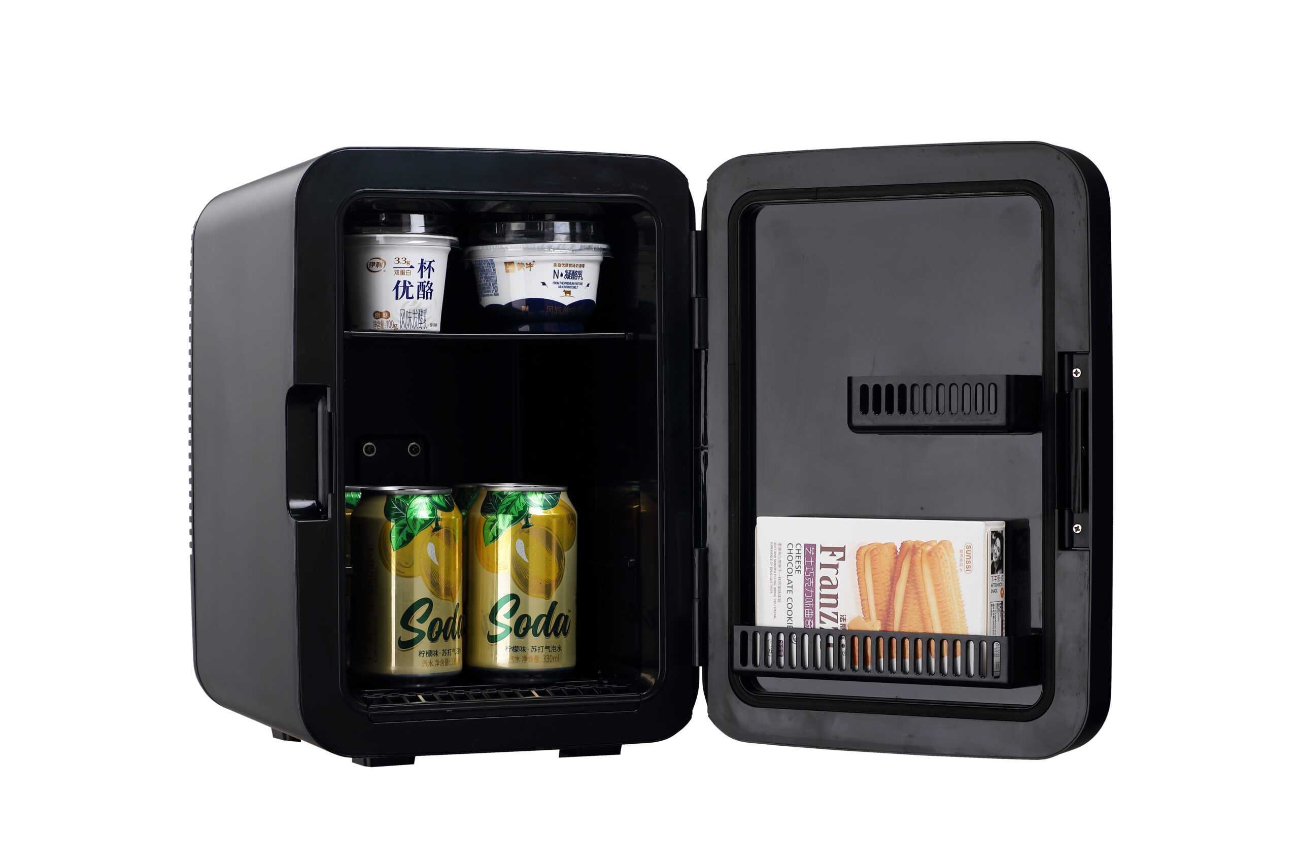 Restored Frigidaire 18 in. 6-Can 4-Liter Mini Beverage Cooler in Black EFMIS186-B-BLACK, Includes 110V home power cord & 12V DC car adapter (Refurbished)