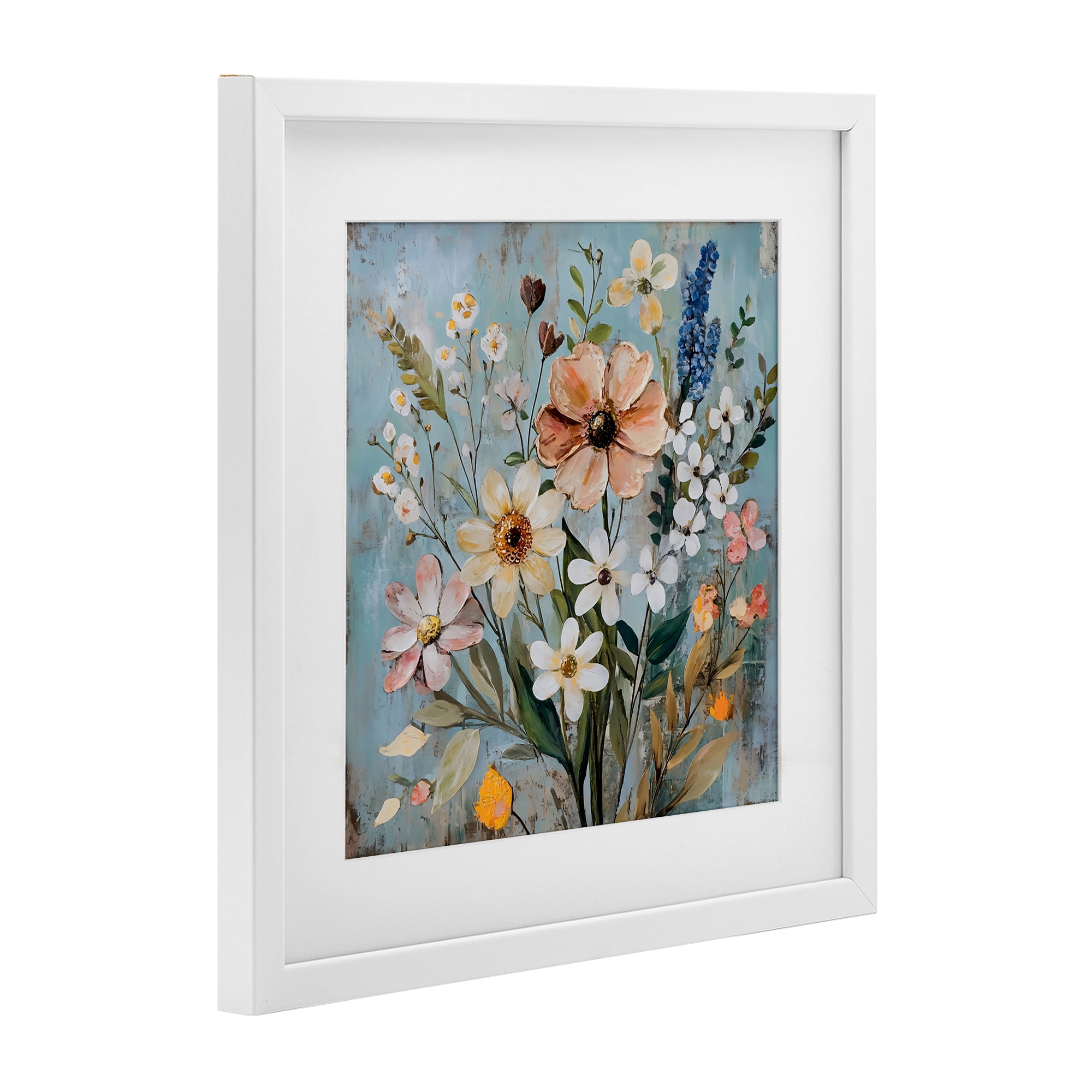 Stupell Industries Wildflower Mix Spring Bouquet White Framed Print Under Glass, design by Creative Studio
