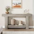 thumbnail image 3 of 63" Console Table for Entryway, Entry Accent Table for Living Room, Long Console Table with Storage, Farmhouse Hallway Table with 2-Tier Storage Shelf, Rectangular Sofa Table, 3 of 7
