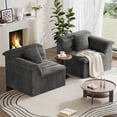 thumbnail image 6 of COPIAE 81" Loveseat Sofa with Deep Seat, Corduroy Boneless Couch for Living Room, Office, No-Assembly Required, Dark Gray, 6 of 11