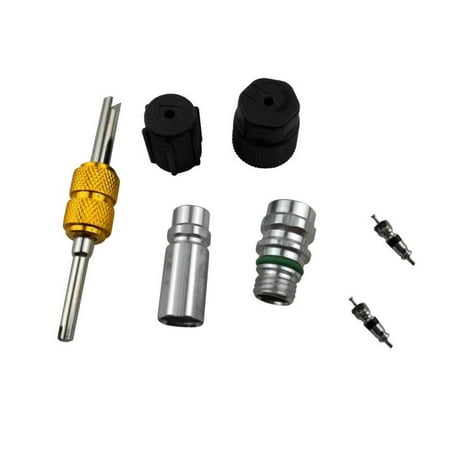 

AC System Cap Filling Valve Service Kit Schrader Valve Core Remover Wrench
