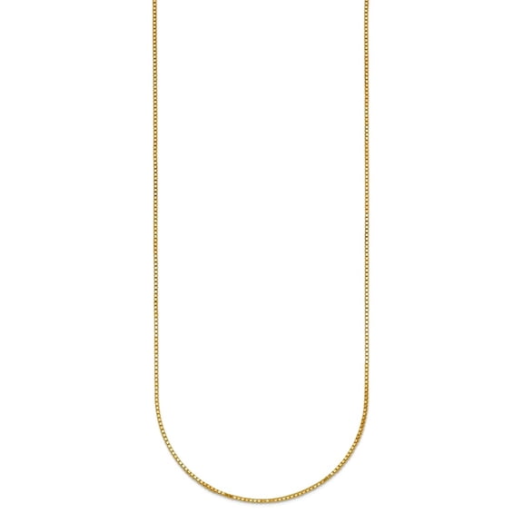 14k Solid Yellow Gold 0.5mm Box Chain Necklace 18 Inch Chain Necklace for Women and Men - 1.3 Grams
