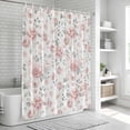 thumbnail image 5 of Pink Rose Shower Curtain, Waterproof Shower Curtains for Bathroom, Modern Simple Romantic Flowers Floral Leaves Washable Fabric Bathtub Curtain Set Bath Decor with 12 Hooks Stall 36"x72", 5 of 6