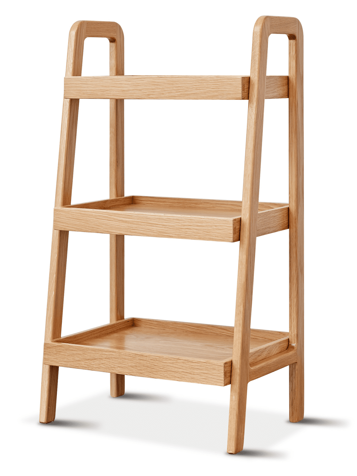 3 Tier Ladder Bookshelf, Ladder Shelves,Storage Organizer Step Book Shelf for Study, Living Room, Bedroom and Hallway, Solid Oak Wood Furniture (Natural)