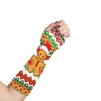 COEQINE Christmas Arm Cast Covers Gingerbread Man Breathable Cast and Bandage Protector Fabric Sleeves Arm Cast Sleeve with Thumb Cover Christmas Decorative Arm Plaster Cover Size L