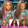 thumbnail image 4 of Pelucas con encaje en la parte delantera Tuviso Hair Ombre Highlight Deep Wave, 26 pulgadas, 4 of 8