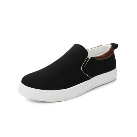 

Ymiytan Men Loafers Slip On Walking Shoes Round Toe Flats Outdoor Wear Resistant Nonslip Flat Casual Shoe Black 7.5