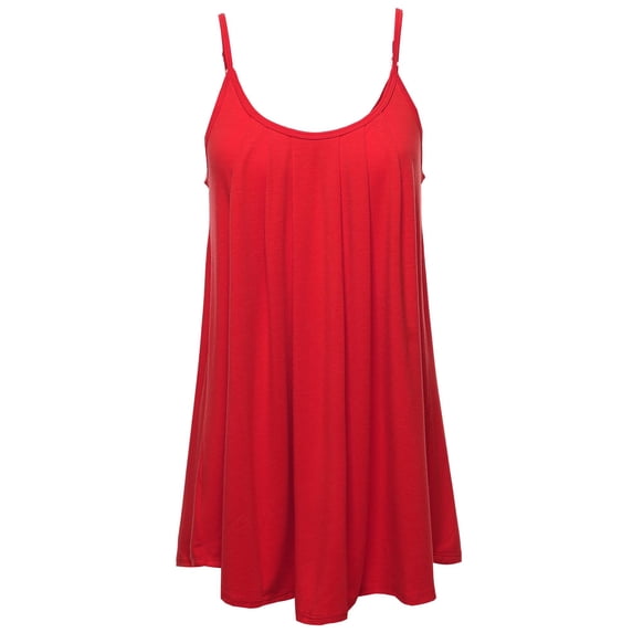 FashionOutfit Women's Solid Front Shirring Cami Jersey Top