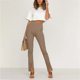 thumbnail image 5 of Pantalones de oficina divididos Pantalones de oficina largos informales de color puro de cintura alta para mujer, 5 of 8