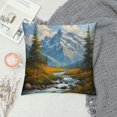 thumbnail image 2 of Orinice Mountain Stream Trees Graphic Decorative Pillow Cover for Home Couch Living Room Bed Sofa - Soft and Durable 22x22in, 2 of 5
