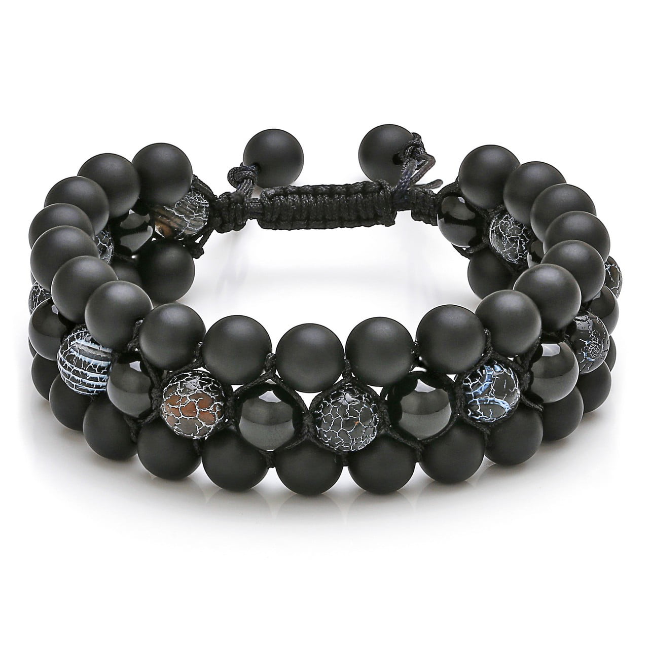 Obsidian Onyx Black Agate Bracelet Chakra Gemstone Bead Bracelet High Quality 