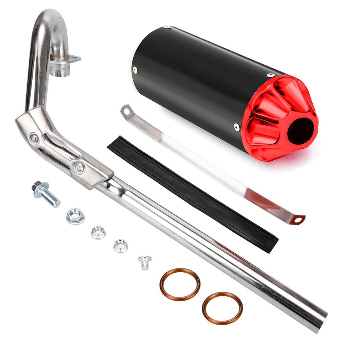 Exhaust Muffler Assembly for GY6 50cc Scooter Moped Roketa TaoTao Sunl