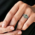thumbnail image 6 of Elegant Vintage Oval Shaped Abalone Shell on .925 Sterling Silver Ring - 9, 6 of 6