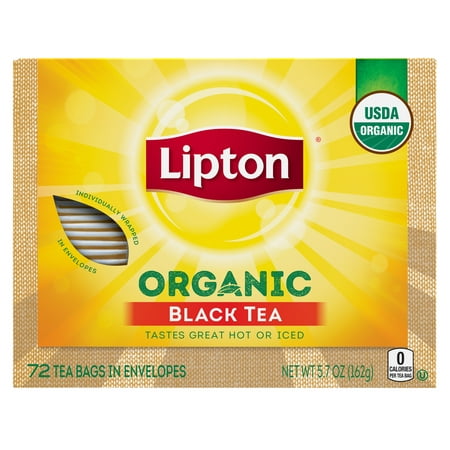 (3 Pack) Lipton Black Tea Bags Organic 72 ct