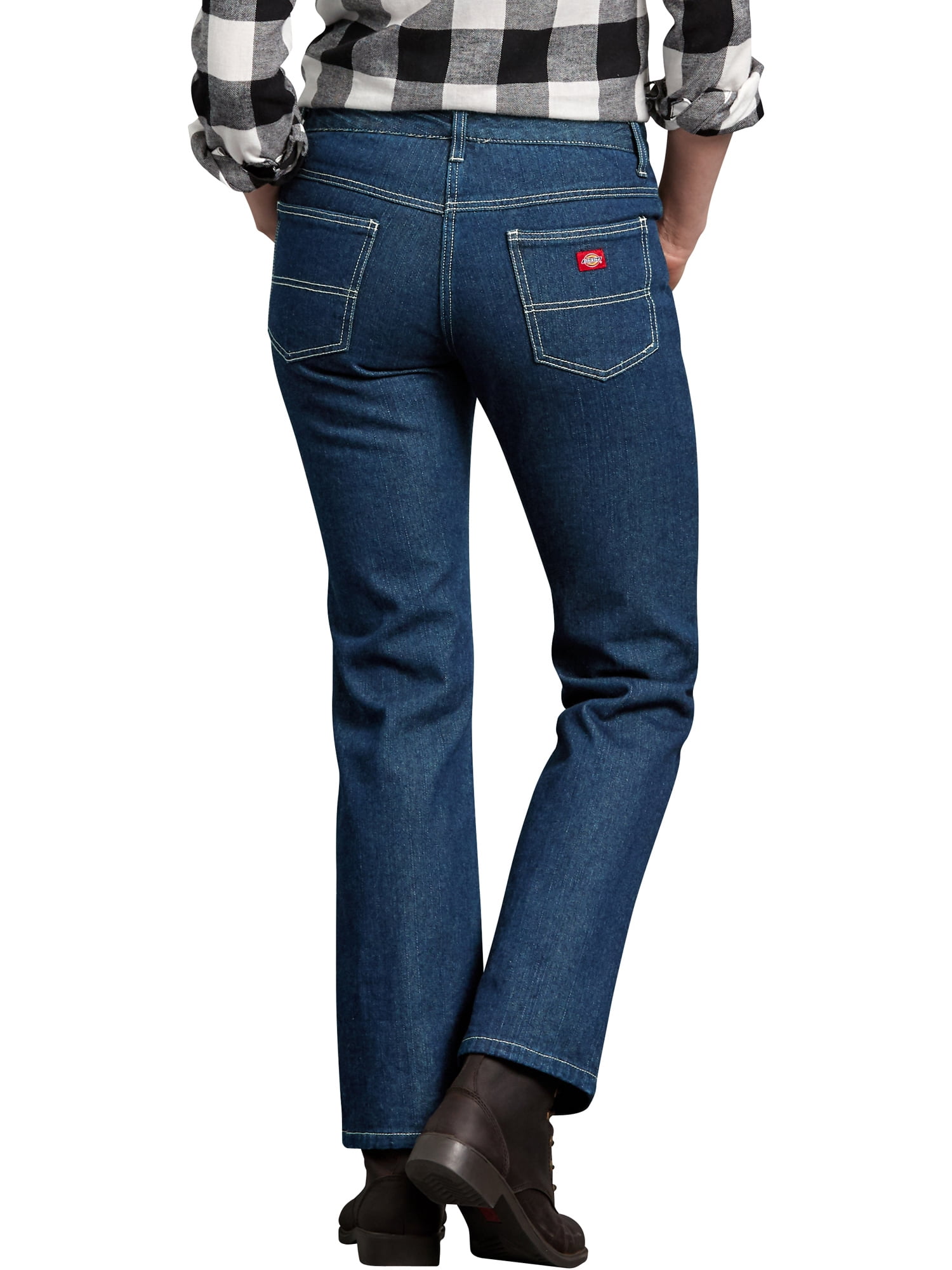 Straight Leg Flannel Lined Denim Jeans 