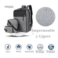 thumbnail image 2 of Mochila Antirrobo Carga Usb Quanna Escolar Portátil Casual 3 Piezas Color Gris, 2 of 4